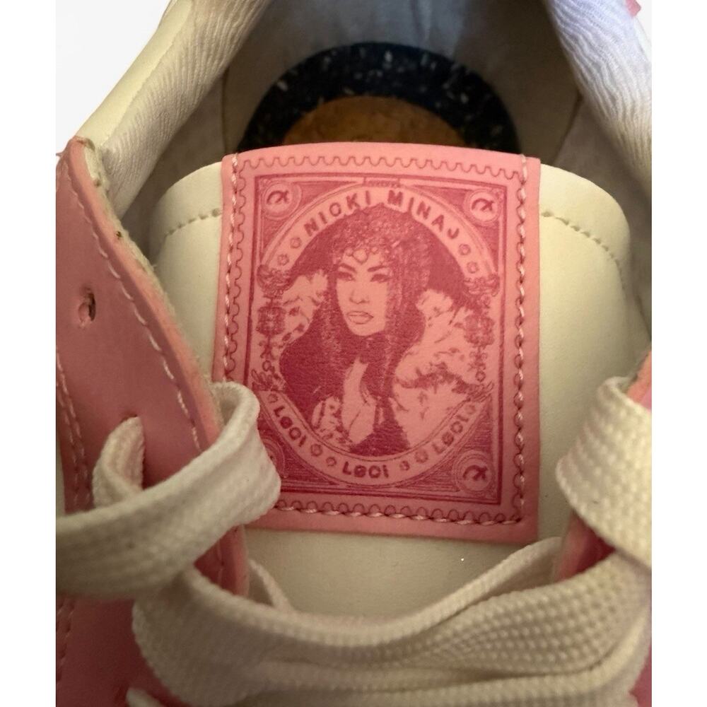 LOCI Nicki Minaj Sneaker White Pink Vegan Leather Low Top EU 42 Extra Laces NWOB - Picture 6 of 13